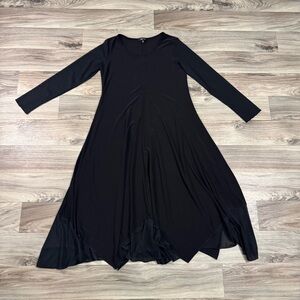 Comfy USA Black Maxi Lagenlook Sheer Long Sleeve Dress Size Small